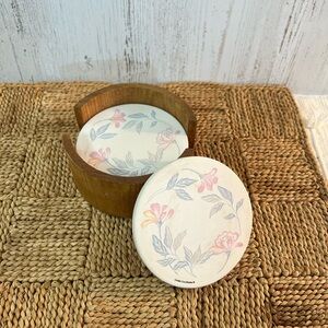 Corelle coasters coordinates pink flower cork bottom